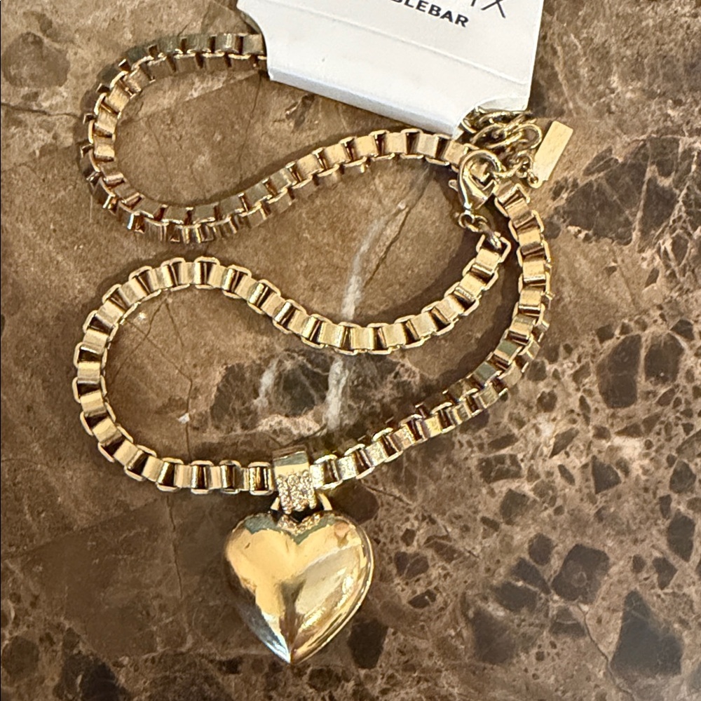 BaubleBar Gold Heart Necklace